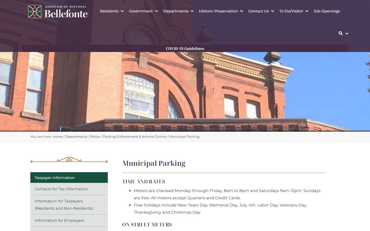 Centre County court records Bellefonte courthouse parking information
