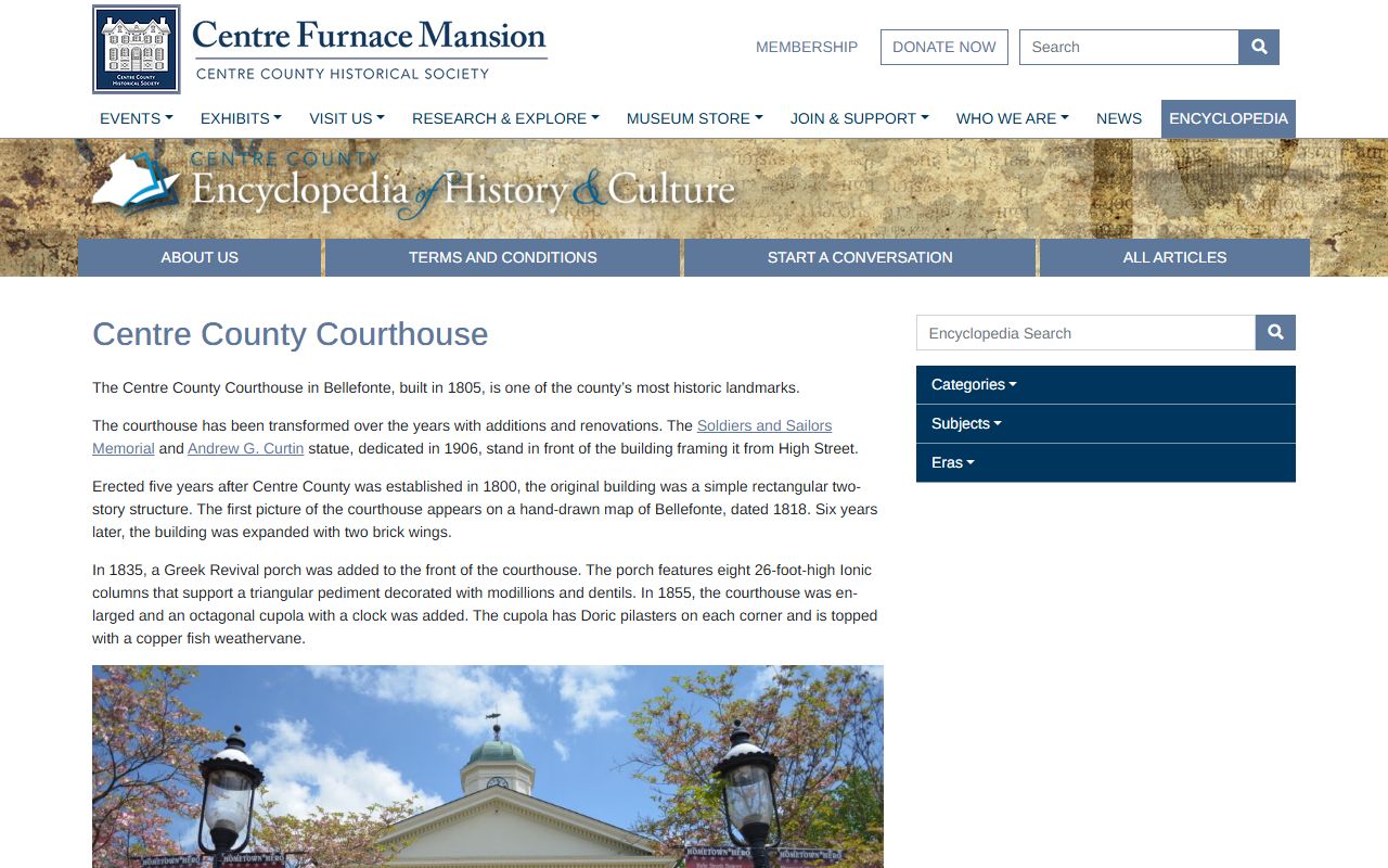 Centre County court records courthouse history
