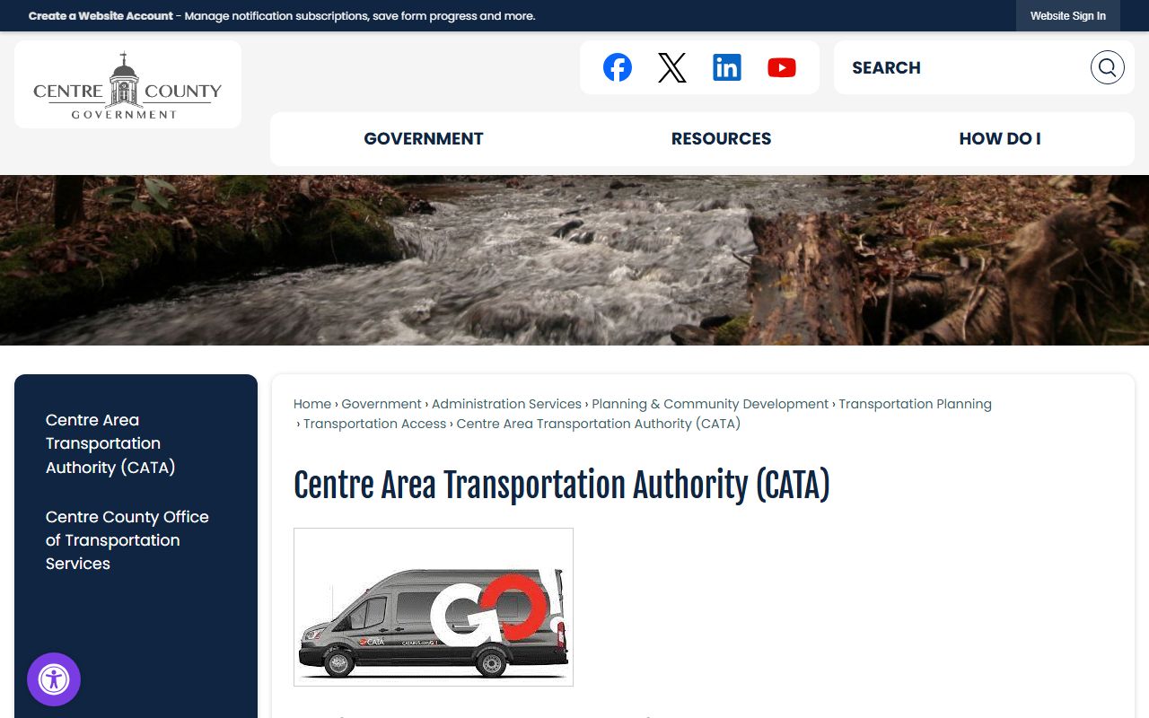 Centre County court records CATA transit access