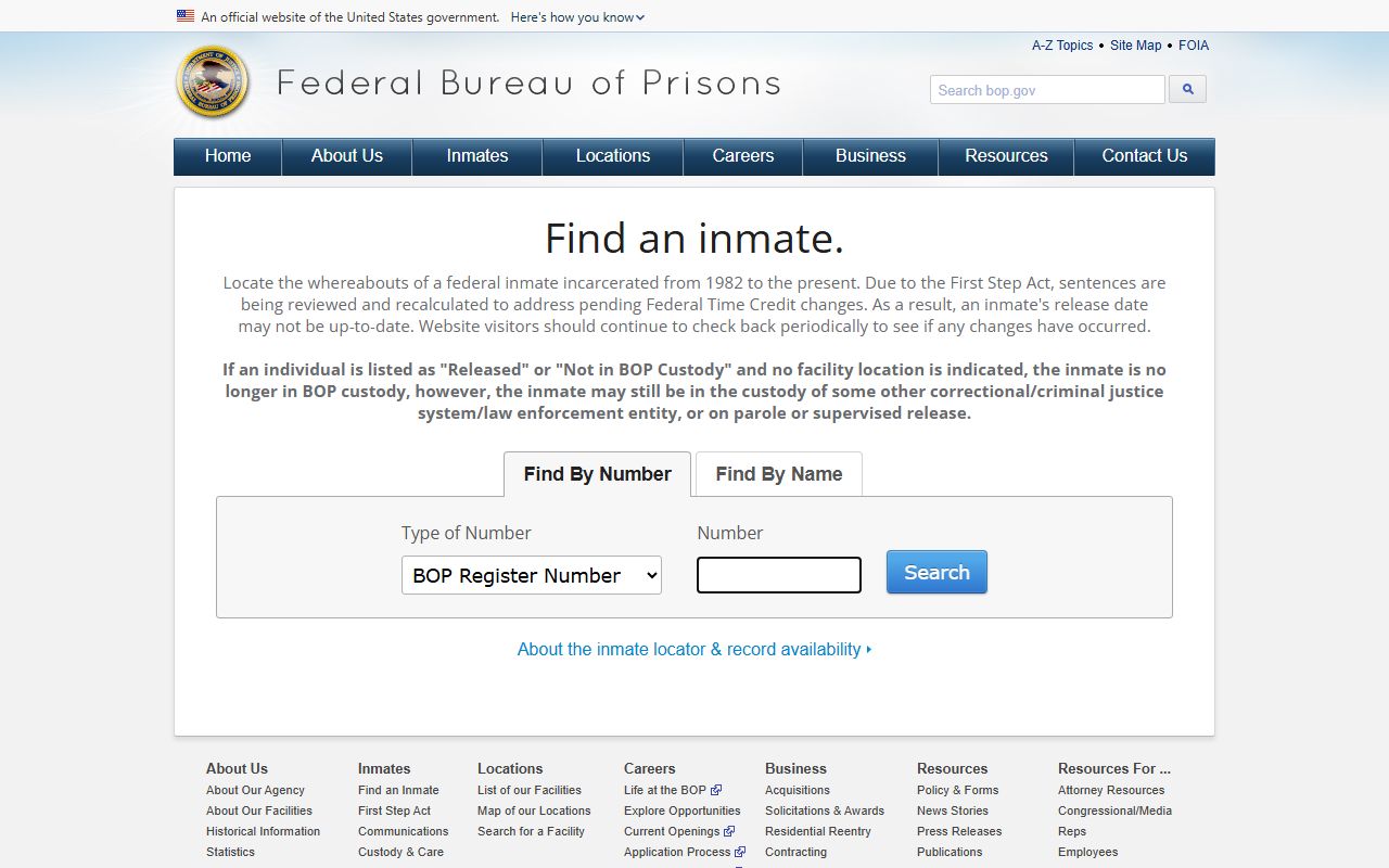 Centre County inmate records Federal Bureau of Prisons locator