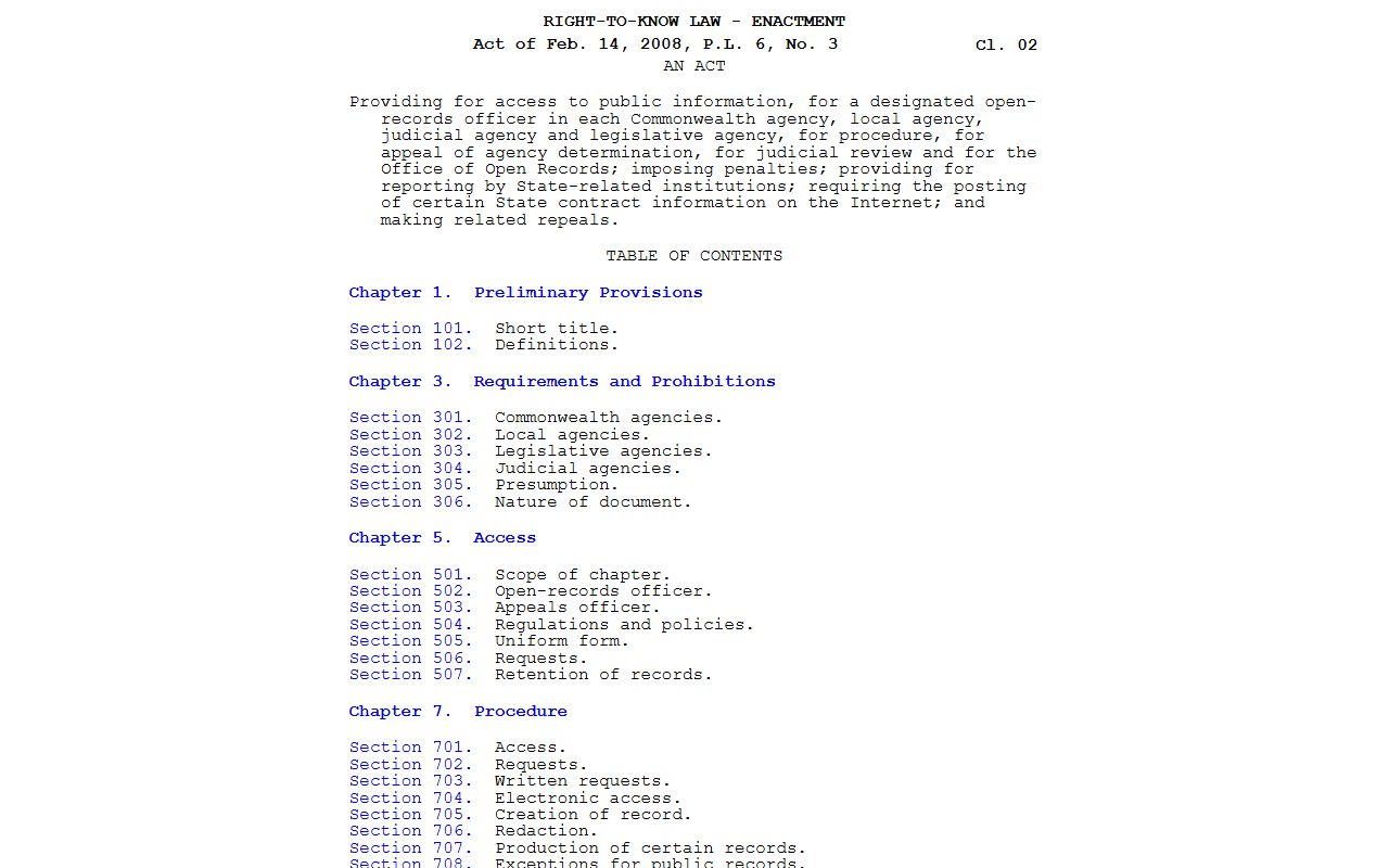 Centre County warrant records Pennsylvania Right-to-Know Law